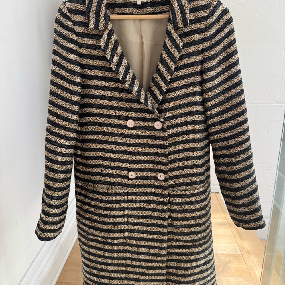 Chic Striped Coat from Spain. Size S.